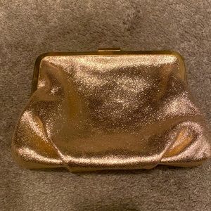 J. Crew Gold Leather Clutch